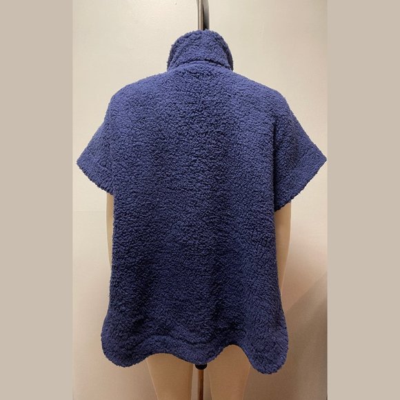 Cozy Teddy Bear Sherpa Poncho – Navy Blue NWT - Picture 8 of 10